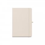 ANNE. Caderno A5 de capa dura em PET 100% reciclado, com p&aacute;ginas pautadas recicladas - Branco pastel