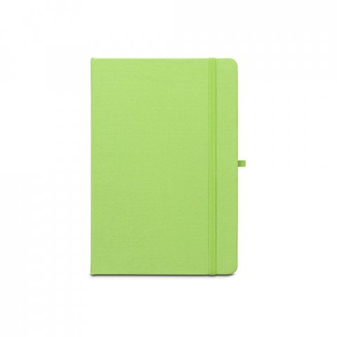 ANNE. Caderno A5 de capa dura em PET 100% reciclado, com p&aacute;ginas pautadas recicladas - Verde claro