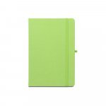 ANNE. Caderno A5 de capa dura em PET 100% reciclado, com p&aacute;ginas pautadas recicladas - Verde claro