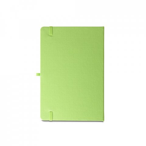 ANNE. Caderno A5 de capa dura em PET 100% reciclado, com p&aacute;ginas pautadas recicladas - Verde claro