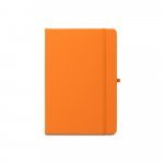 ANNE. Caderno A5 de capa dura em PET 100% reciclado, com p&aacute;ginas pautadas recicladas - Laranja