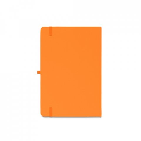 ANNE. Caderno A5 de capa dura em PET 100% reciclado, com p&aacute;ginas pautadas recicladas - Laranja