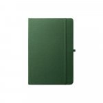 ANNE. Caderno A5 de capa dura em PET 100% reciclado, com p&aacute;ginas pautadas recicladas - Verde escuro