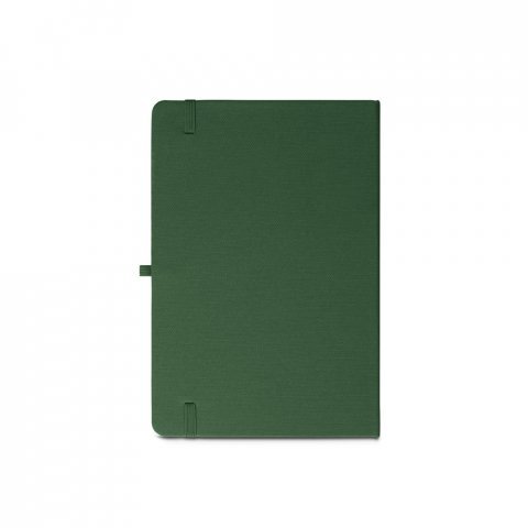 ANNE. Caderno A5 de capa dura em PET 100% reciclado, com p&aacute;ginas pautadas recicladas - Verde escuro
