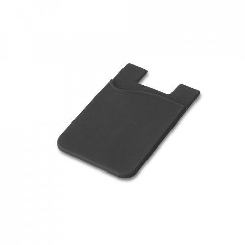 SHELLEY. Porta cart&otilde;es para celular em silicone - Preto