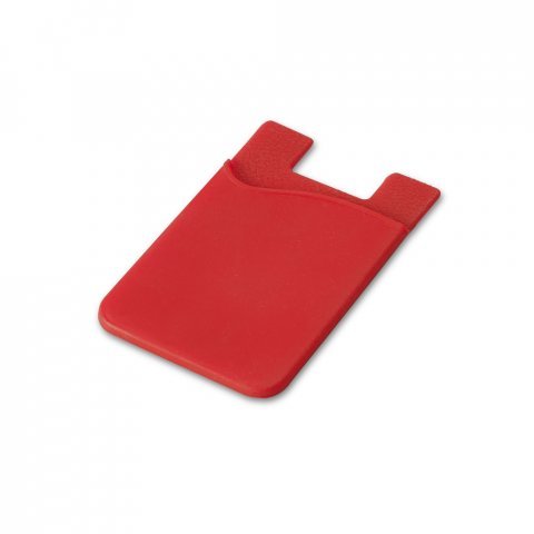 SHELLEY. Porta cart&otilde;es para celular em silicone - Vermelho