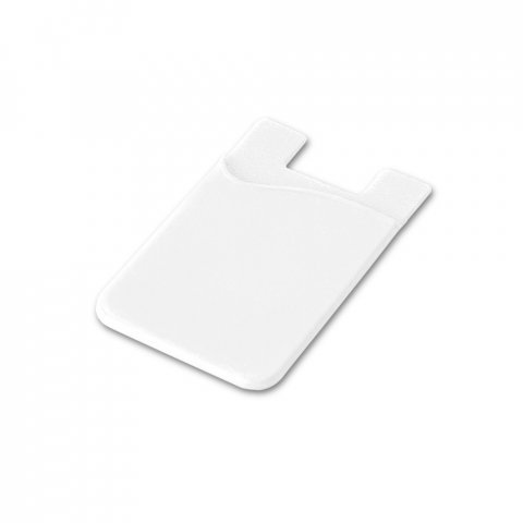 SHELLEY. Porta cart&otilde;es para celular em silicone - Branco
