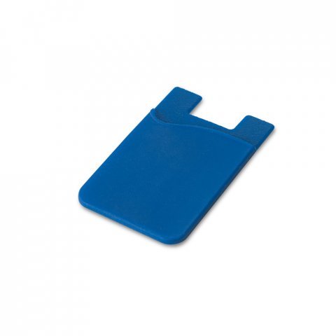 SHELLEY. Porta cart&otilde;es para celular em silicone - Azul royal