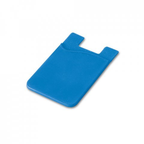 SHELLEY. Porta cart&otilde;es para celular em silicone - Azul claro