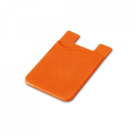 SHELLEY. Porta cart&otilde;es para celular em silicone - Laranja