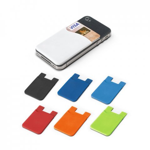 SHELLEY. Porta cart&otilde;es para celular em silicone