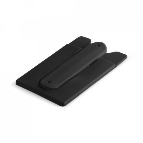 CARVER. Porta cart&otilde;es para celular em silicone - Preto