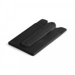 CARVER. Porta cart&otilde;es para celular em silicone - Preto