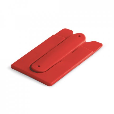 CARVER. Porta cart&otilde;es para celular em silicone - Vermelho