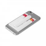 CARVER. Porta cart&otilde;es para celular em silicone - Branco