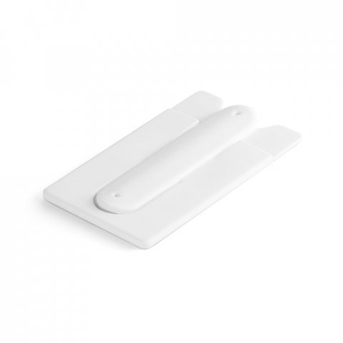 CARVER. Porta cart&otilde;es para celular em silicone - Branco