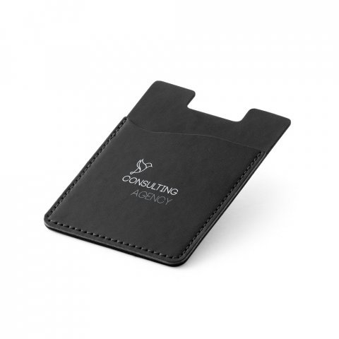BLOCK. Porta cart&otilde;es para celular com bloqueio de RFID em PU - Preto