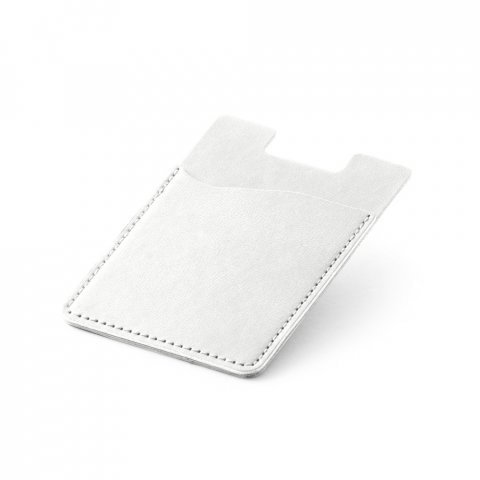 BLOCK. Porta cart&otilde;es para celular com bloqueio de RFID em PU - Branco
