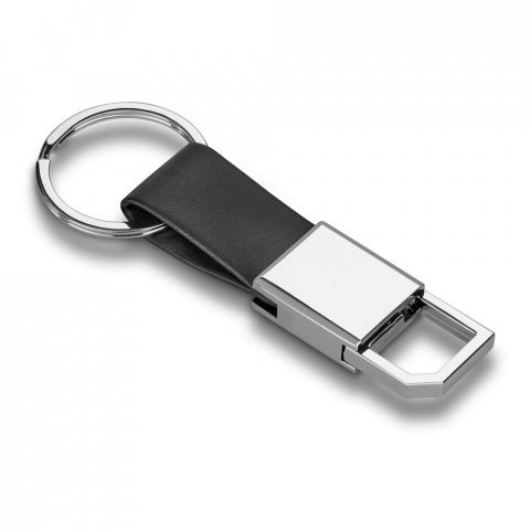BOURCHIER. Chaveiro em c.sint&eacute;tico e metal - Preto