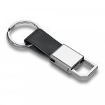 BOURCHIER. Chaveiro em c.sint&eacute;tico e metal - Preto