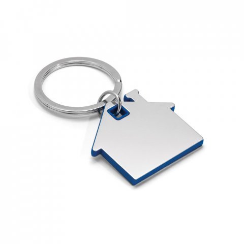 VIVRE. Chaveiro casa em metal e ABS - Azul royal