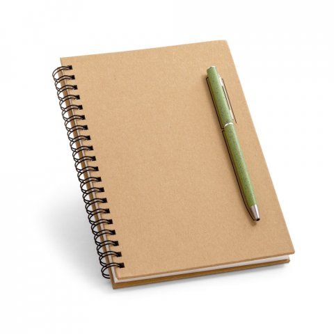 ROCK. Caderno B6 de capa dura em papel kraft (120 g/m&sup2;), com p&aacute;ginas lisas - Natural