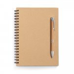 ROCK. Caderno B6 de capa dura em papel kraft (120 g/m&sup2;), com p&aacute;ginas lisas - Natural