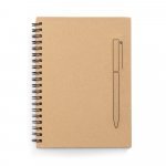 ROCK. Caderno B6 de capa dura em papel kraft (120 g/m&sup2;), com p&aacute;ginas lisas - Natural