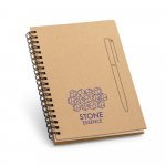 ROCK. Caderno B6 de capa dura em papel kraft (120 g/m&sup2;), com p&aacute;ginas lisas - Natural