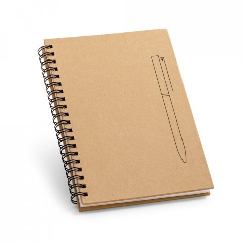 ROCK. Caderno B6 de capa dura em papel kraft (120 g/m&sup2;), com p&aacute;ginas lisas - Natural