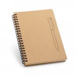 ROCK. Caderno B6 de capa dura em papel kraft (120 g/m&sup2;), com p&aacute;ginas lisas - Natural