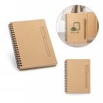 ROCK. Caderno B6 de capa dura em papel kraft (120 g/m&sup2;), com p&aacute;ginas lisas