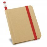 BRONTE. Caderno A7 em cart&atilde;o com p&aacute;ginas lisas - Vermelho