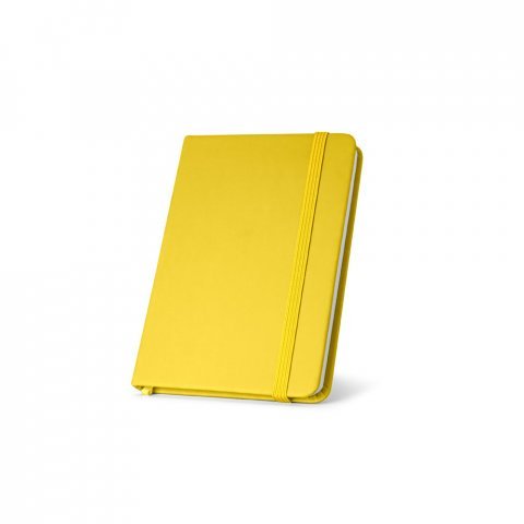 MEYER. Caderno de bolso em c.sint&eacute;tico com p&aacute;ginas lisas - Amarelo