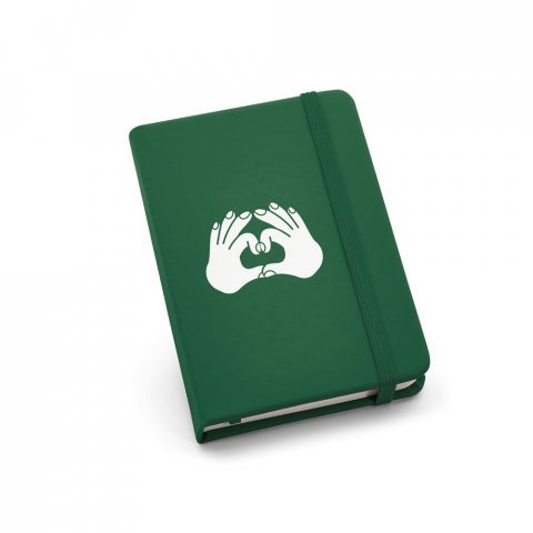 MEYER. Caderno de bolso em c.sint&eacute;tico com p&aacute;ginas lisas - Verde