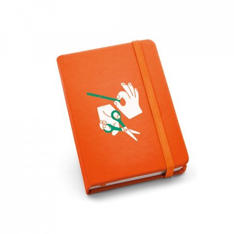 MEYER. Caderno de bolso em c.sint&eacute;tico com p&aacute;ginas lisas - Laranja
