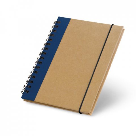 CORNISH. Caderno A6 de capa dura em cart&atilde;o, com p&aacute;ginas lisas recicladas - Azul