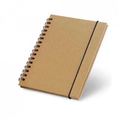 CORNISH. Caderno A6 de capa dura em cart&atilde;o, com p&aacute;ginas lisas recicladas - Natural