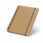 CORNISH. Caderno A6 de capa dura em cart&atilde;o, com p&aacute;ginas lisas recicladas - Natural