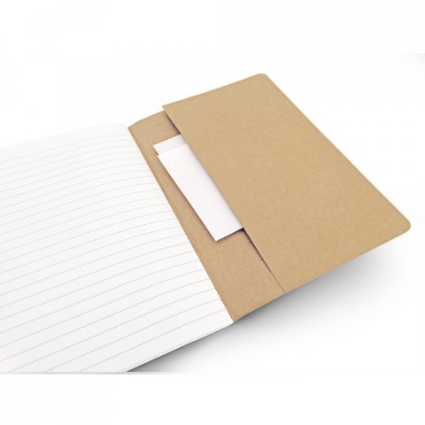 KOSTOVA. Caderno A5 de capa flex&iacute;vel em cart&atilde;o kraft 100% reciclado, com p&aacute;ginas pautadas - Natural