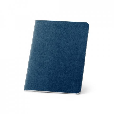 BULFINCH. Caderno B7 de capa flex&iacute;vel em cart&atilde;o kraft 100% reciclado, com p&aacute;ginas lisas recicladas - Azul