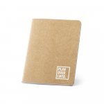 BULFINCH. Caderno B7 de capa flex&iacute;vel em cart&atilde;o kraft 100% reciclado, com p&aacute;ginas lisas recicladas - Natural