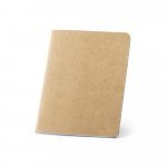 BULFINCH. Caderno B7 de capa flex&iacute;vel em cart&atilde;o kraft 100% reciclado, com p&aacute;ginas lisas recicladas - Natural