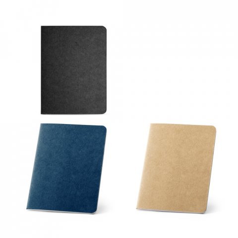BULFINCH. Caderno B7 de capa flex&iacute;vel em cart&atilde;o kraft 100% reciclado, com p&aacute;ginas lisas recicladas