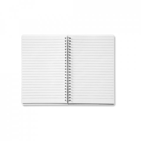 COBEN. Caderno A5 de capa flex&iacute;vel em PP, com tratamento antibacteriano e p&aacute;ginas pautadas recicladas - Branco