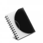 MILTON. Caderno A7 espiral de capa semi-r&iacute;gida em PP, com folhas lisas - Preto
