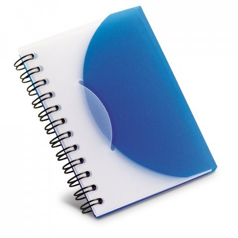 MILTON. Caderno A7 espiral de capa semi-r&iacute;gida em PP, com folhas lisas - Azul