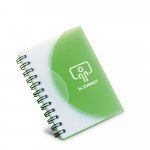 MILTON. Caderno A7 espiral de capa semi-r&iacute;gida em PP, com folhas lisas - Verde claro