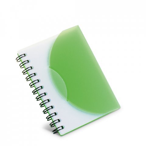 MILTON. Caderno A7 espiral de capa semi-r&iacute;gida em PP, com folhas lisas - Verde claro