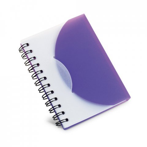 MILTON. Caderno A7 espiral de capa semi-r&iacute;gida em PP, com folhas lisas - Roxo